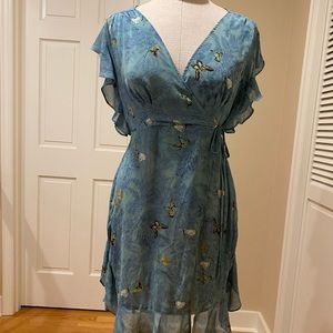 TealButterfly Wrap Dress by Anthropologie